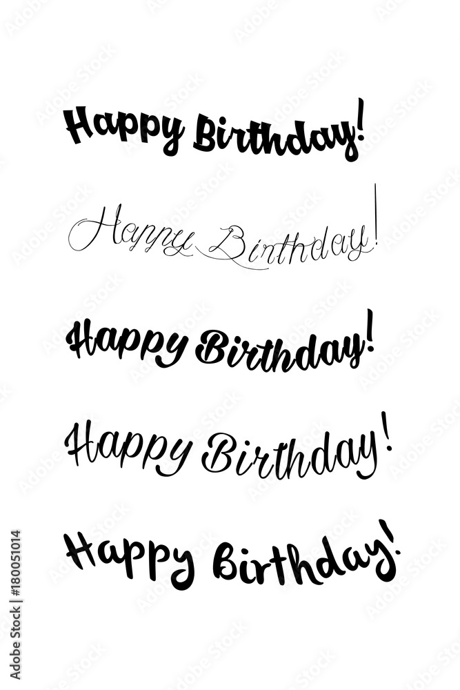 Vintage Happy Birthday Calligraphic and Typographic. Happy Birthday greeting card with lettering design.