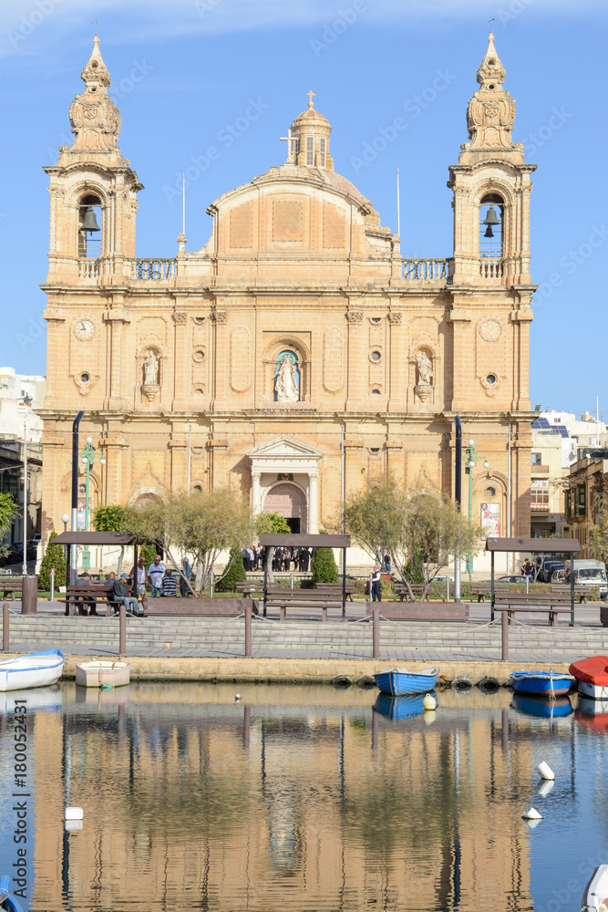 Colonial church at La Valletta on Malta