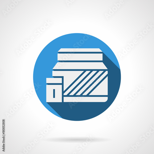 Bodybuilding sport food blue round vector icon