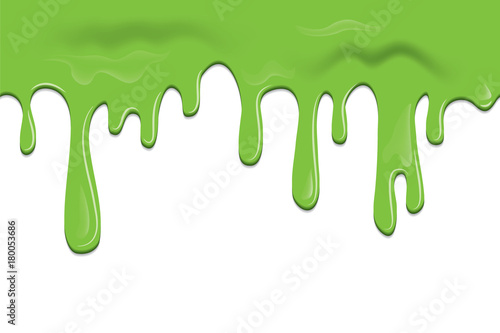 Vector seamless frame with slime, flowing down paint