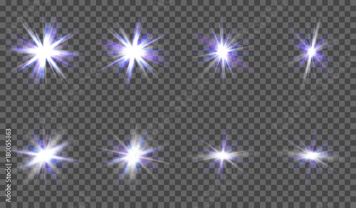 A set of light effects for design. Each element in a separate layer
