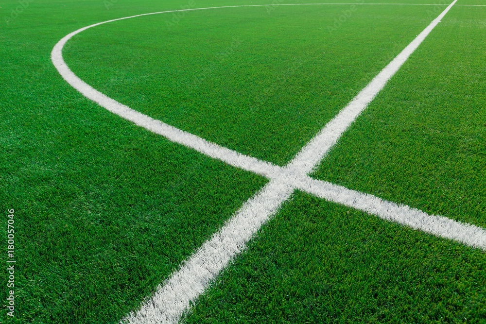 Closeup of White Stripes on a Soccer Field