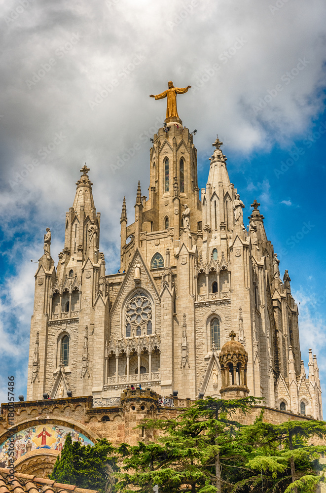 Church of the Sacred Heart, Tibidabo mountain, Barcelona, Catalonia, Spain