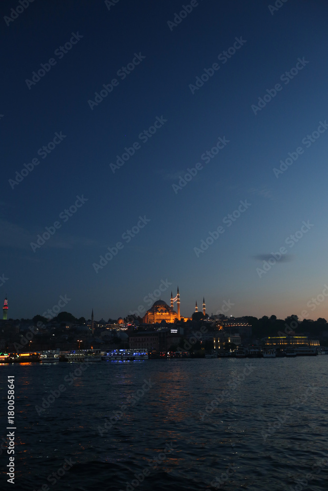 Cityscape of Istanbul in the evening