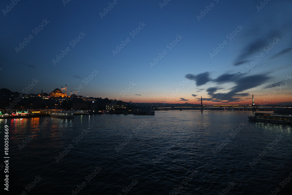 Istanbul and sunset