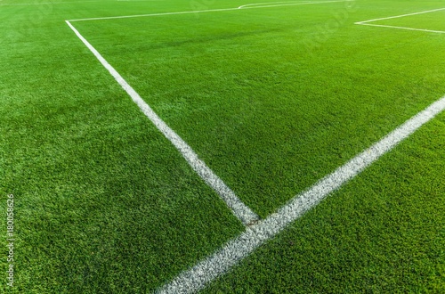 Closeup of White Stripes on a Soccer Field