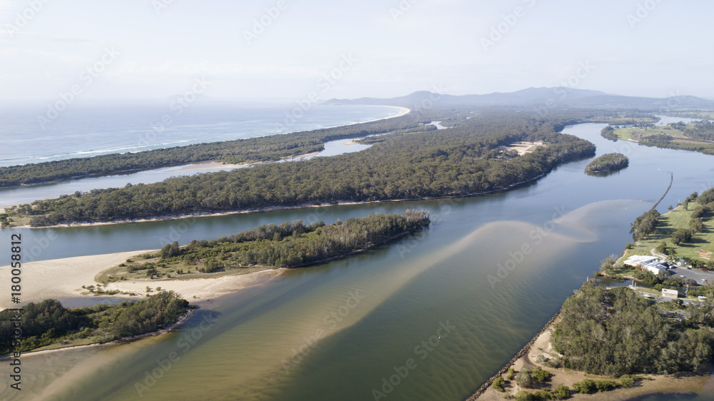 Aerial view of Nambucca heads,and the Nambucca river, New South Wales,Australia