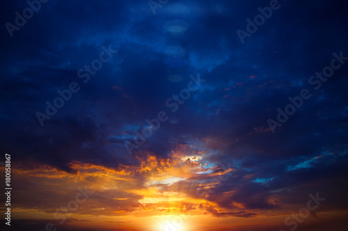Dramatic sunset with clouds. © Photoprofil