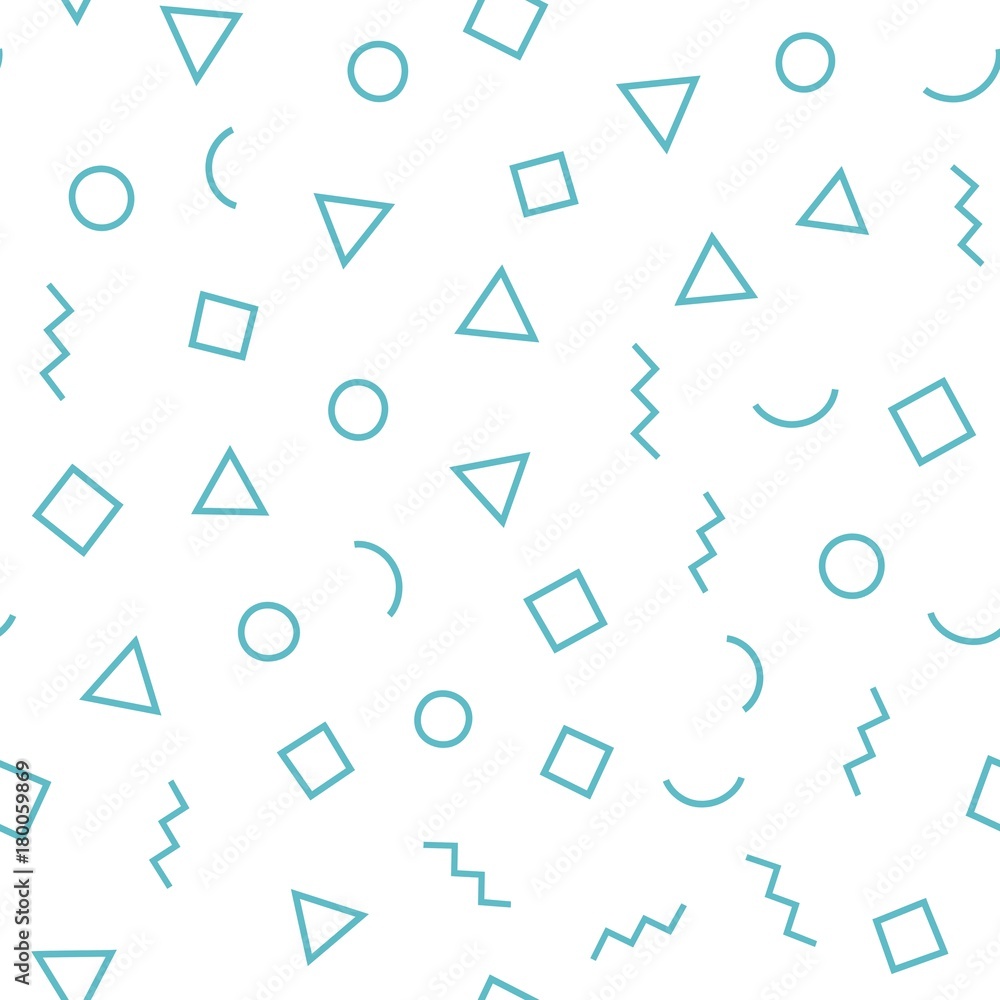 Seamless memphis pattern 80's-90's styles on a white background. Vector repeating texture. Seamless memphis pattern 80's-90's styles on a white background. Vector repeating texture.