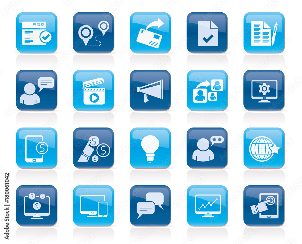 Internet Marketing and commerce icons - vector icon set Internet Marketing and commerce icons - vector icon set