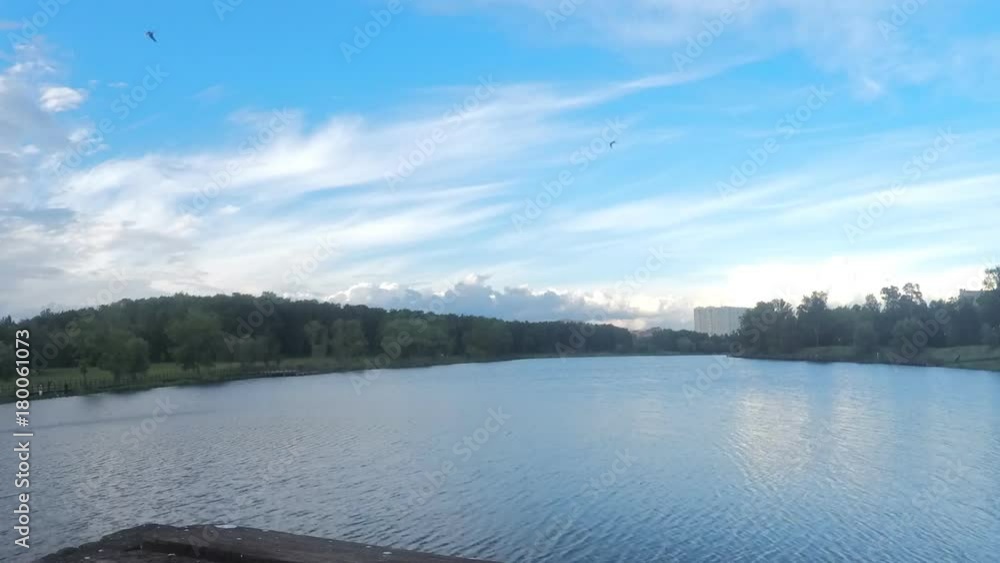 Clouds Over Summer Park With A Pond Timelapse Clouds Over Summer Park With A Pond Timelapse
