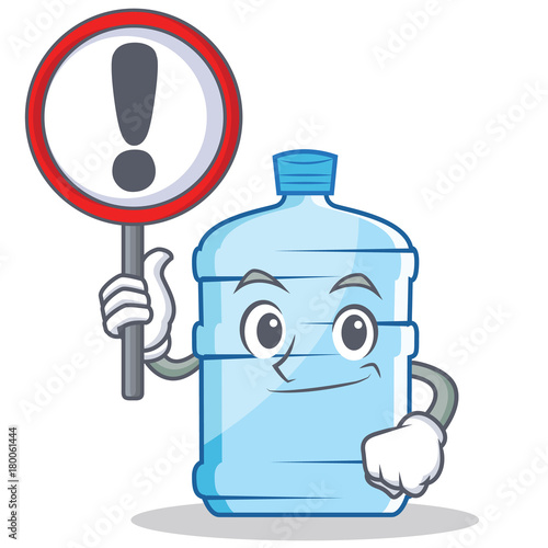 With sign gallon character cartoon style