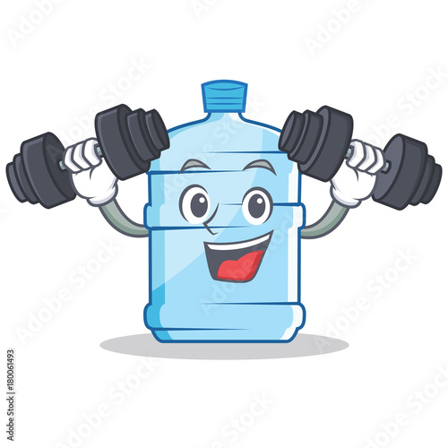 Fitness gallon character cartoon style