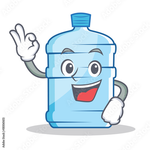 Okay gallon character cartoon style