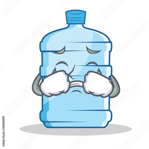 Crying gallon character cartoon style