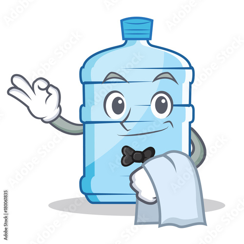 Waiter gallon character cartoon style