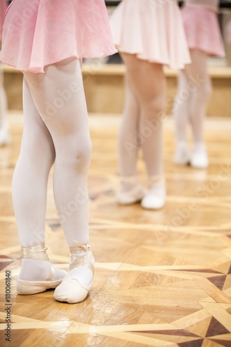 Closeup of Young Ballet Dancers in a Ballet School