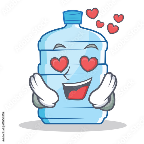 In love gallon character cartoon style