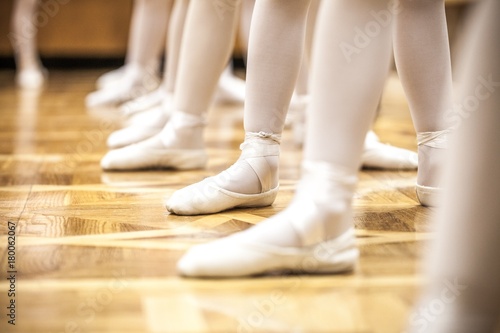 Closeup of Young Ballet Dancers in a Ballet School