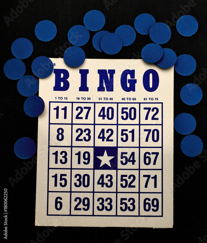 Bingo card, blue 