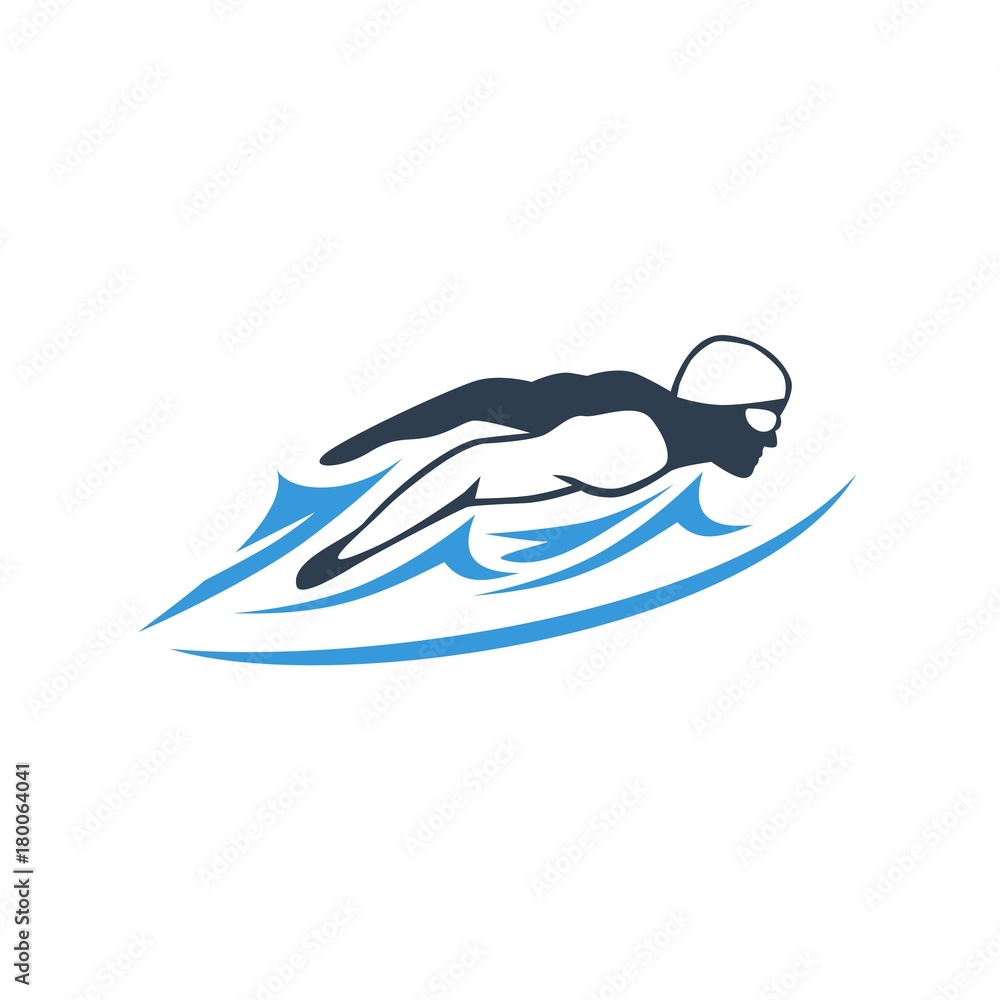 Fototapeta premium water sports. swimming logo. editable. vector