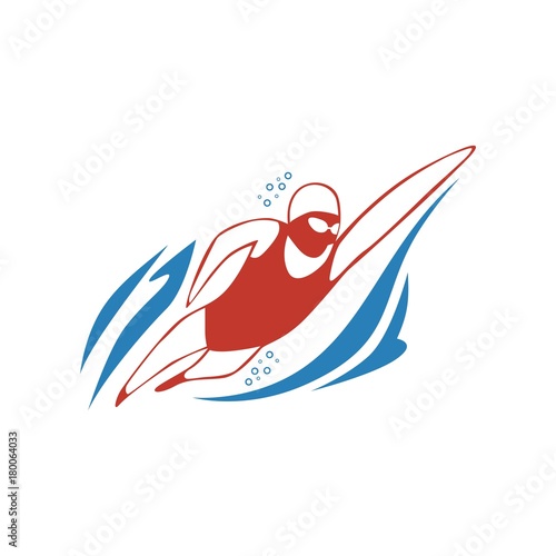 water sports. swimming logo. editable. vector
