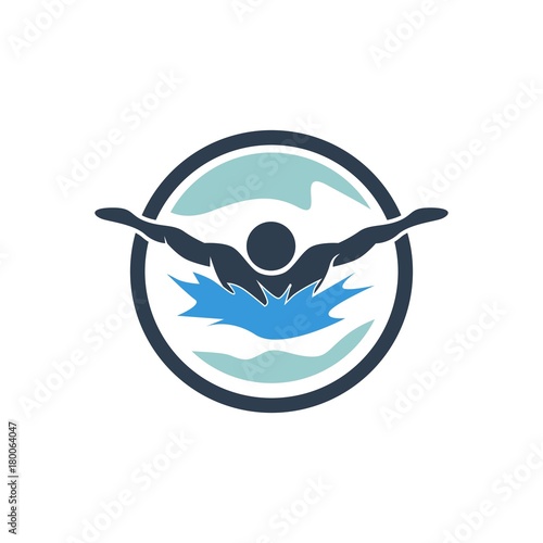 water sports. swimming logo. editable. vector