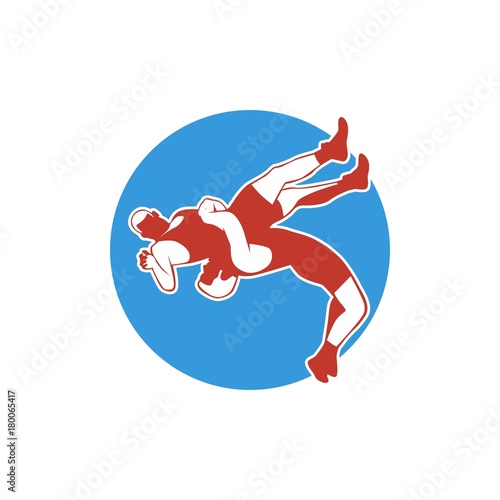 unique wrestling logo. vector. editable