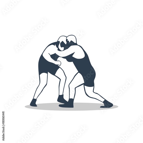 unique wrestling logo. vector. editable