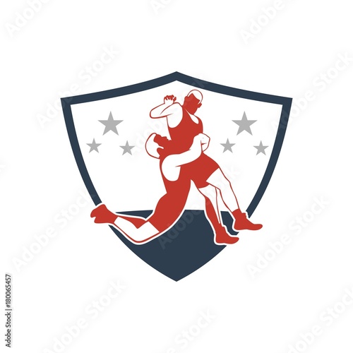unique wrestling logo. vector. editable