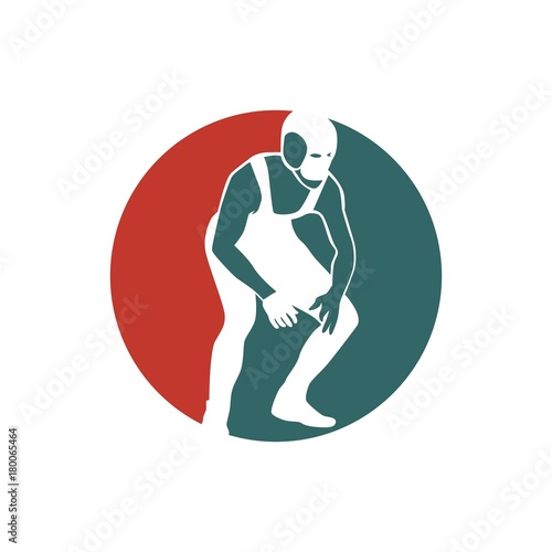 unique wrestling logo. vector. editable