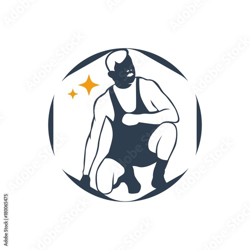 unique wrestling logo. vector. editable