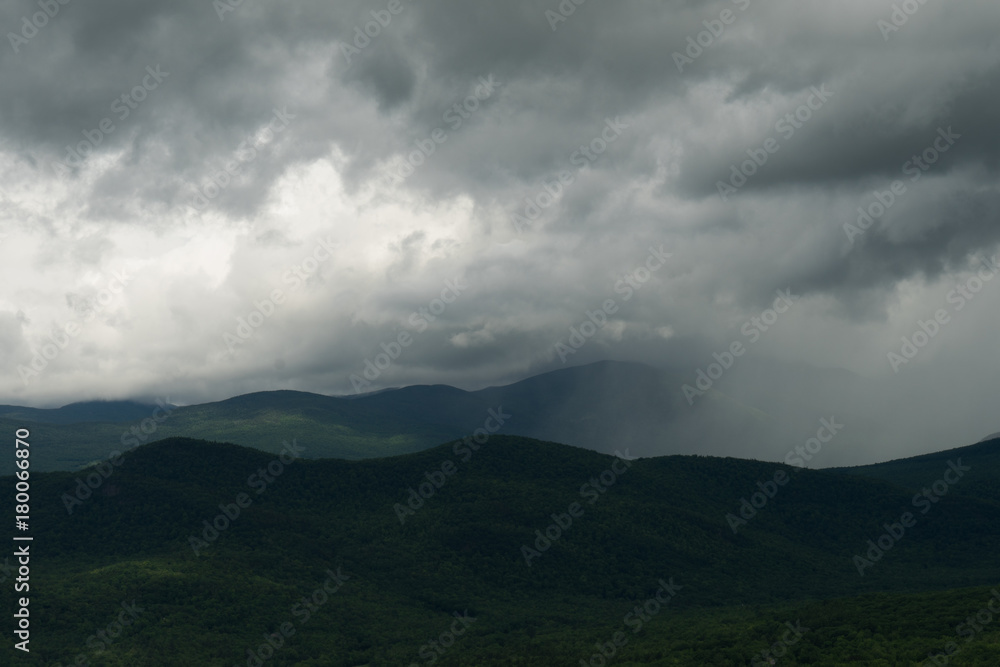 Storm Begins in a New Hampshire Mountain Terrain