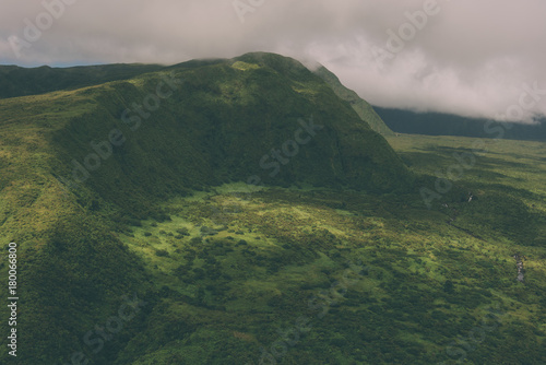 Sky View of Maui, Hawaii's Green, Lush Mountain Terrain