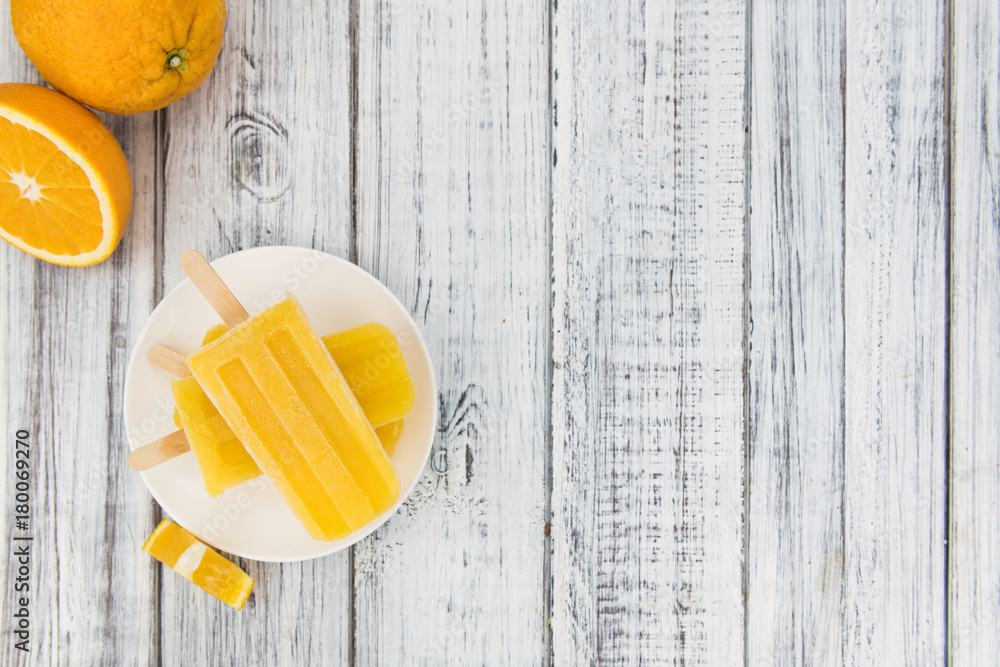Some homemade orange popsicles Some homemade orange popsicles