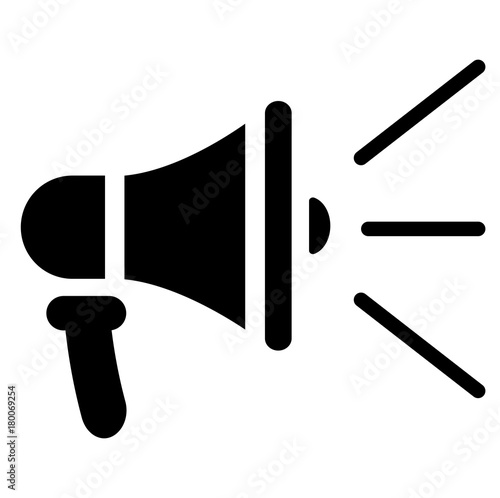 loud speaker icon on white background