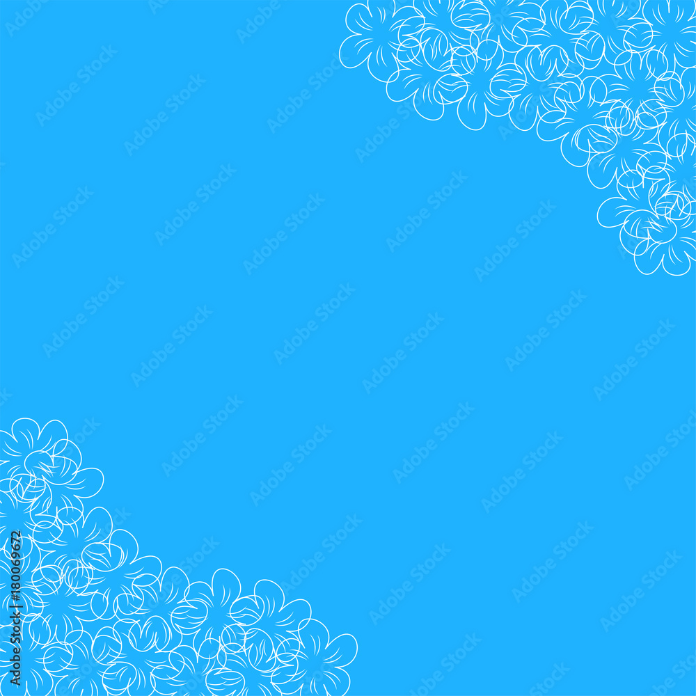 floral frame on a blue background prints, greeting cards, invitations for holiday, birthday, wedding, Valentine's day, party floral frame on a blue background prints, greeting cards, invitations for holiday, birthday, wedding, Valentine's day, party
