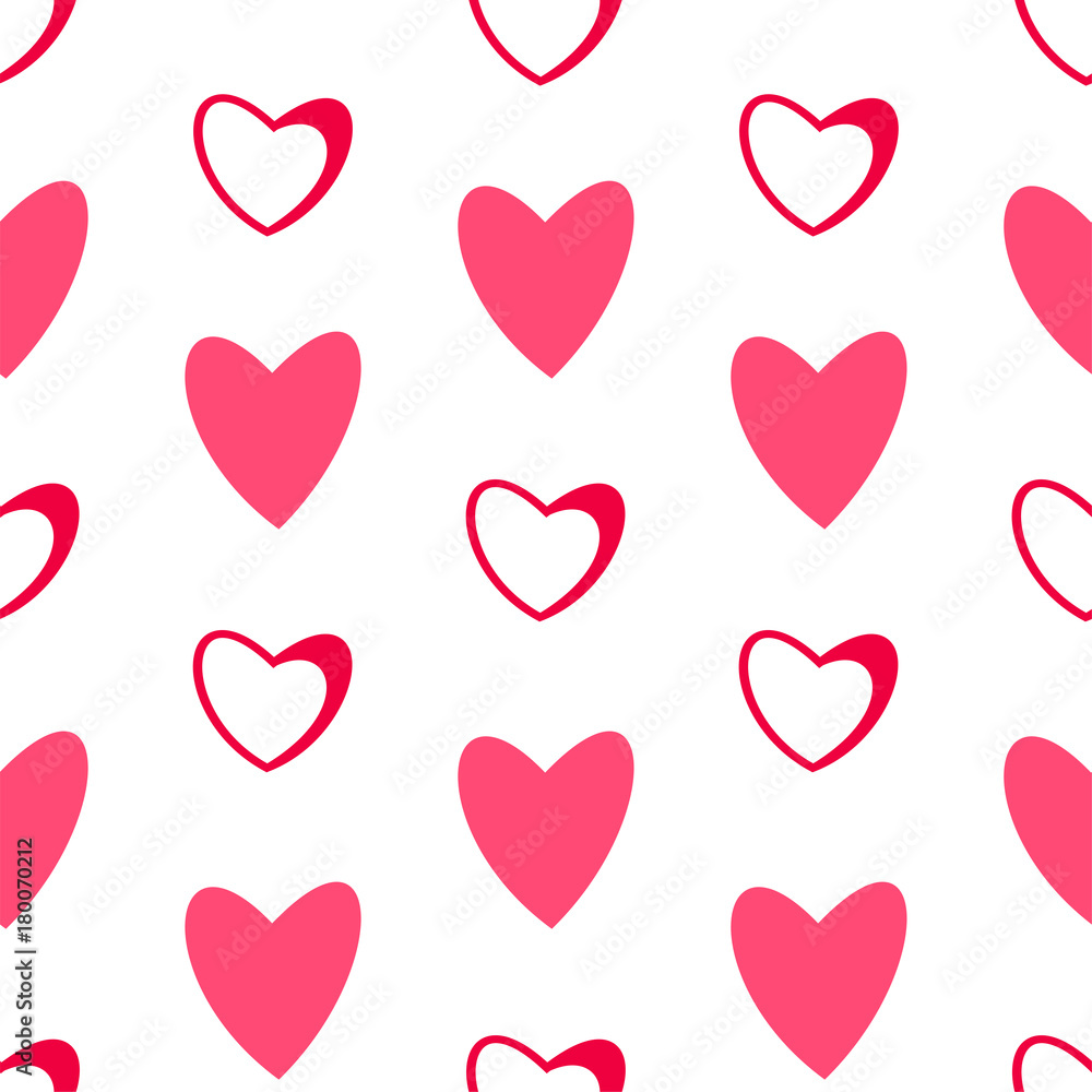 Seamless pattern of hearts on a white background. for postcards, greeting, invitation for Valentine's day, birthday, wedding, holiday, party. Seamless pattern of hearts on a white background. for postcards, greeting, invitation for Valentine's day, birthday, wedding, holiday, party.