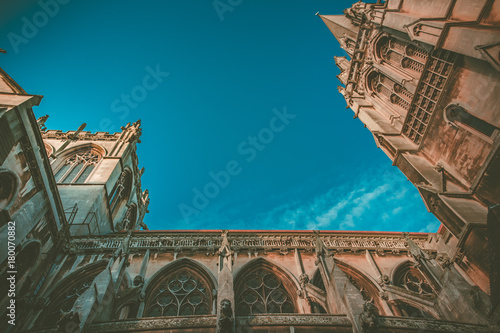 Foto Historic Building in Cambridge, UK in vintage color