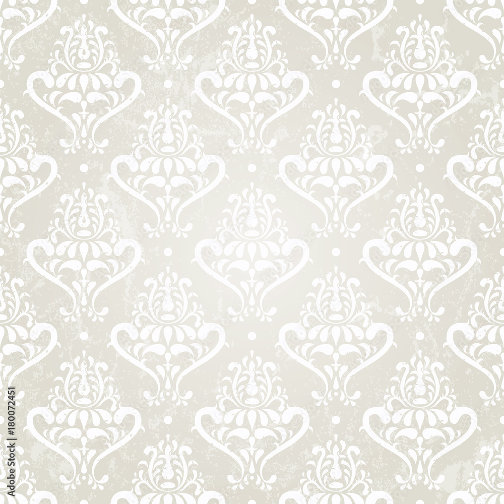 Fototapeta premium Silver vintage seamless wallpaper. EPS 10 vector illustration.