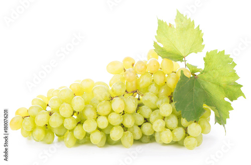 green grapes isolated on the white