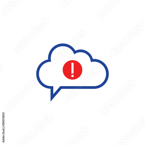 cloud warning Icon computing concept vector illustration