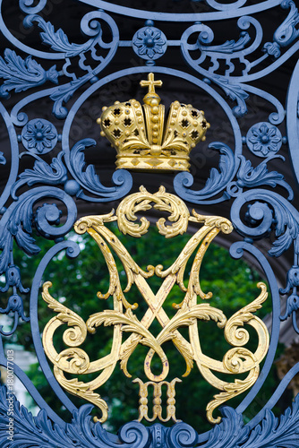 imperial monogram on Hermitage front gate