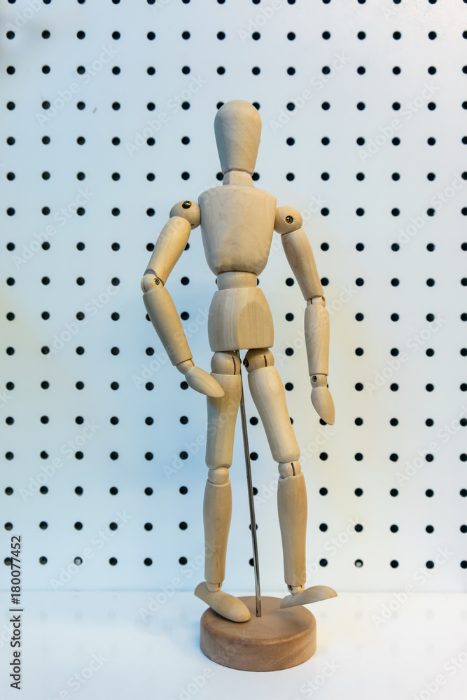 3D wooden figure posing walking action isolated 3D wooden figure posing walking action isolated