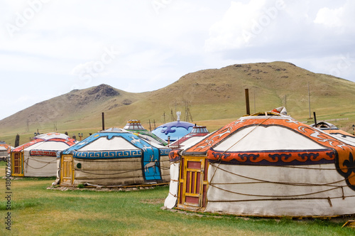 mongolian jurts camp photo