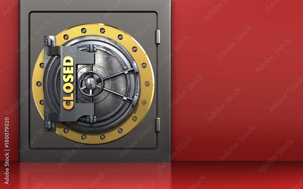 3d metal safe closed vault door 3d metal safe closed vault door