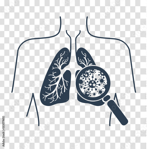 silhouetteof lung disease black