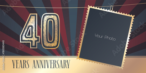 40 years anniversary vector emblem, logo in vintage style