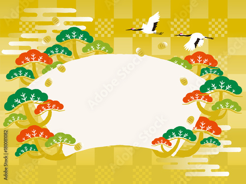 正月背景イラスト 鶴と松 Stock Vector Adobe Stock 正月背景イラスト 鶴と松 Stock Vector Adobe Stock