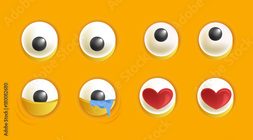 Smiley constructor with eyes isolated cartoon vector illustration